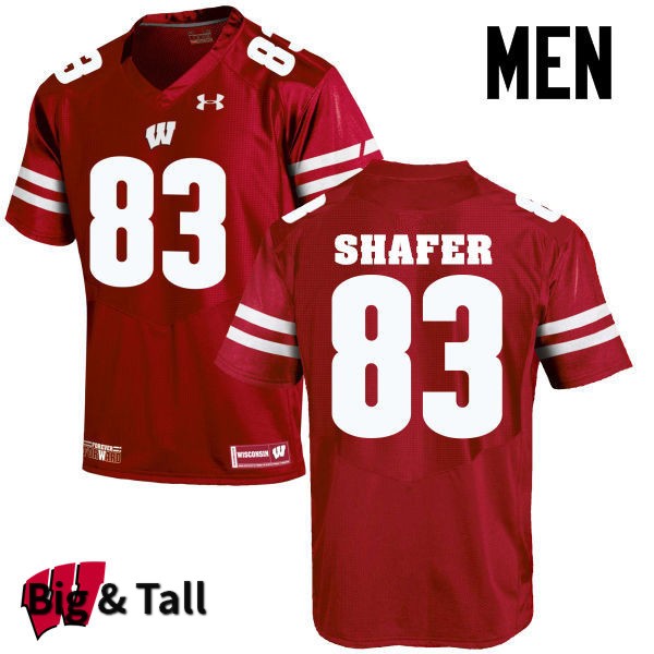 Wisconsin Badgers Men's #83 Allan Shafer NCAA Under Armour Authentic Red Big & Tall College Stitched Football Jersey KA40P85TA